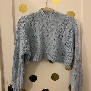 Grey bandit cropped blue sweater